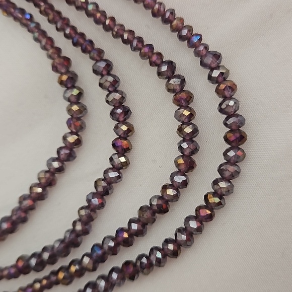 Jewelry - Four Strand Iridescent Glass Bead Necklace